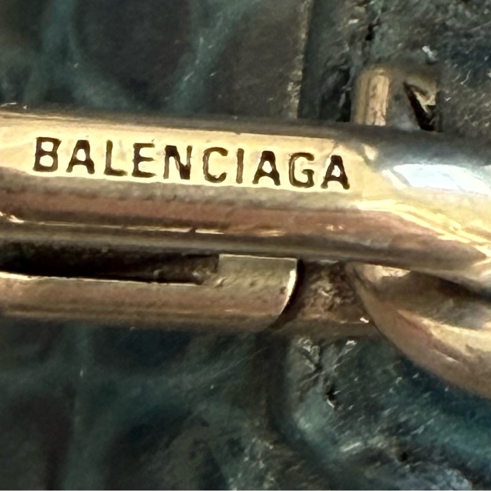 Balenciaga Hourglass Handbag Small in Teal/Blue Crocodile Embossed Calfskin - Picture 9 of 10